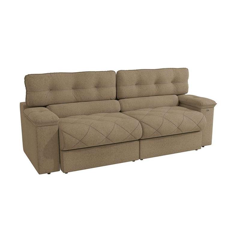 【☺︎商品】MADEIRA SOFA Fabric Sofá 4 Lugares Retrátil e Reclinável Malta Molas Bouclé Fendi 265